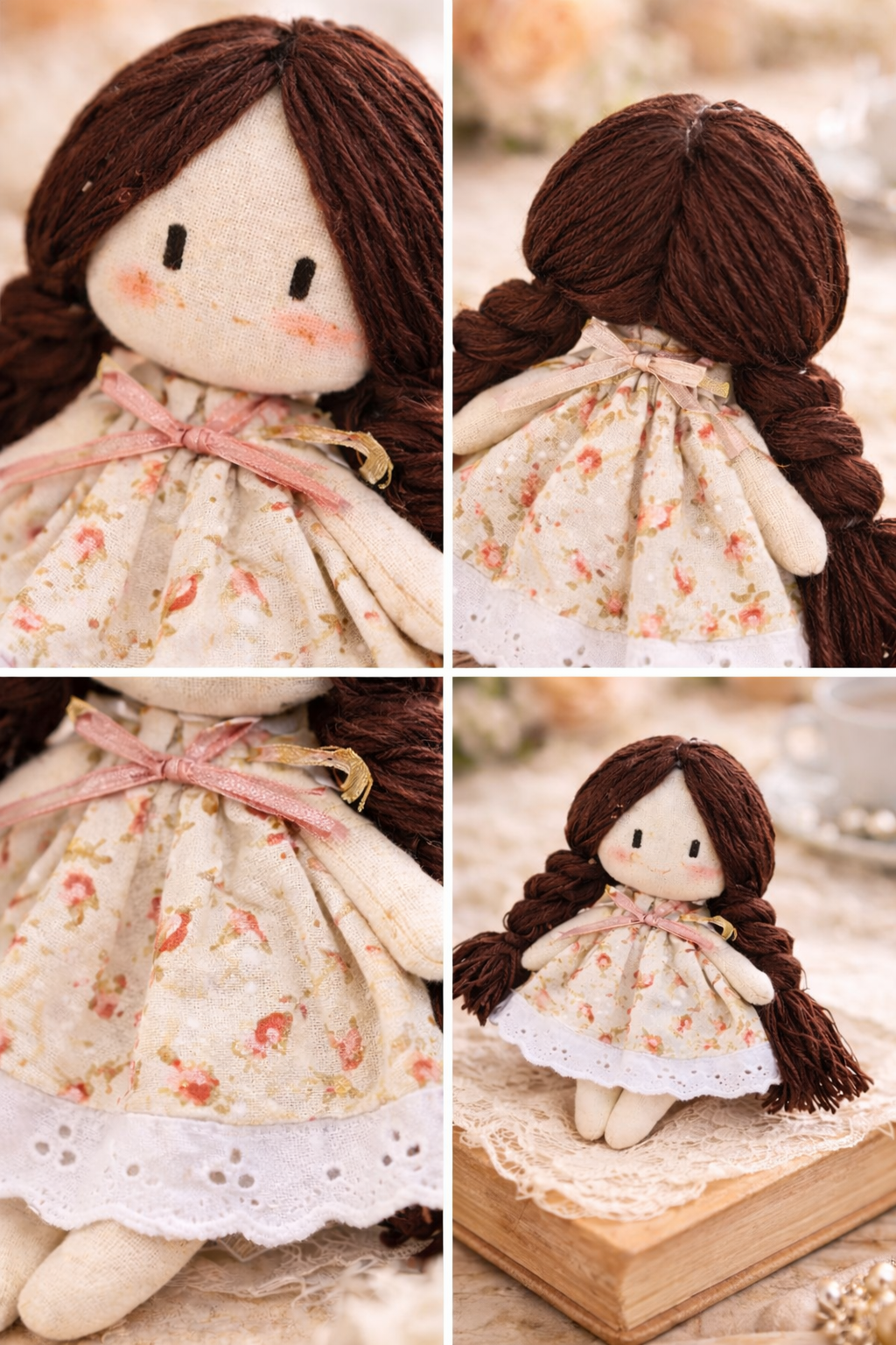 Velumi Softwhisper Braid Mini Doll – Handcrafted Cozy Floral Keepsake