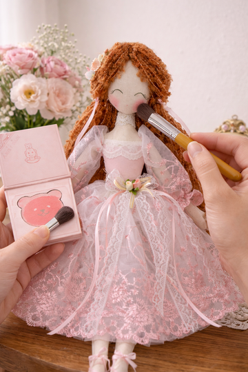 Velumi Crimson Reverie Lace Doll – Handcrafted Vintage Statement Heirloom