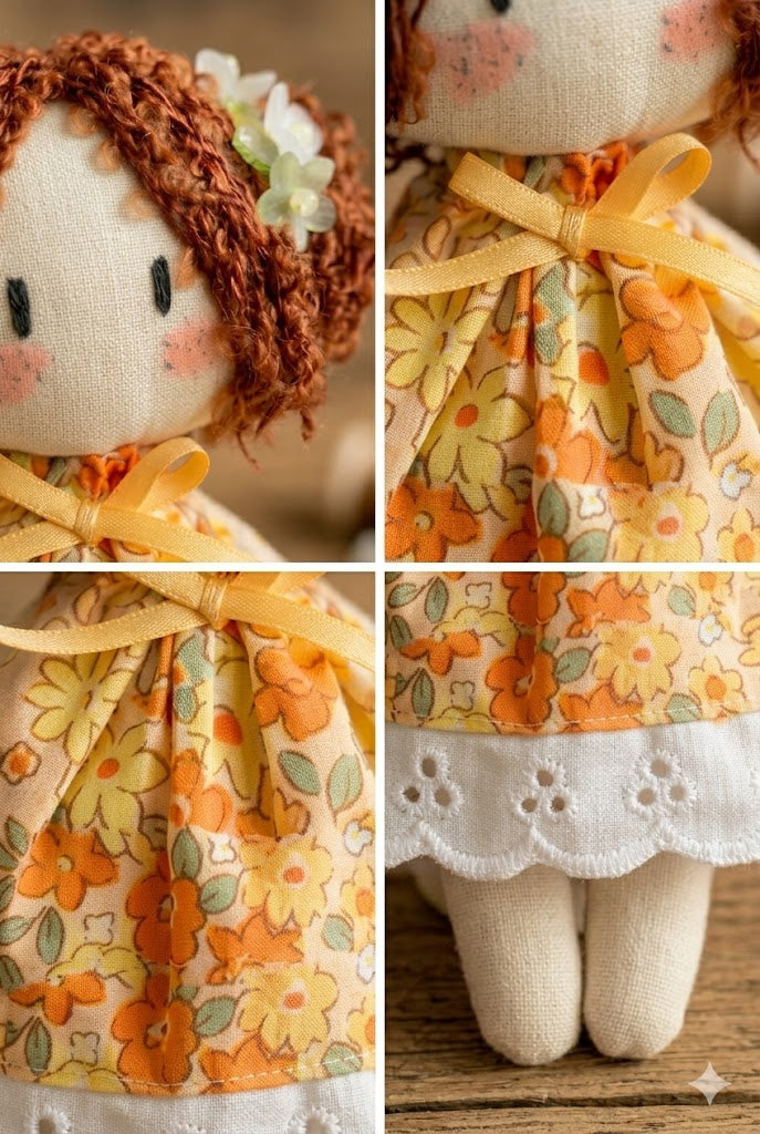 Velumi Honey Bloom Pocket Doll – Handcrafted Mini Floral Charm Keepsake