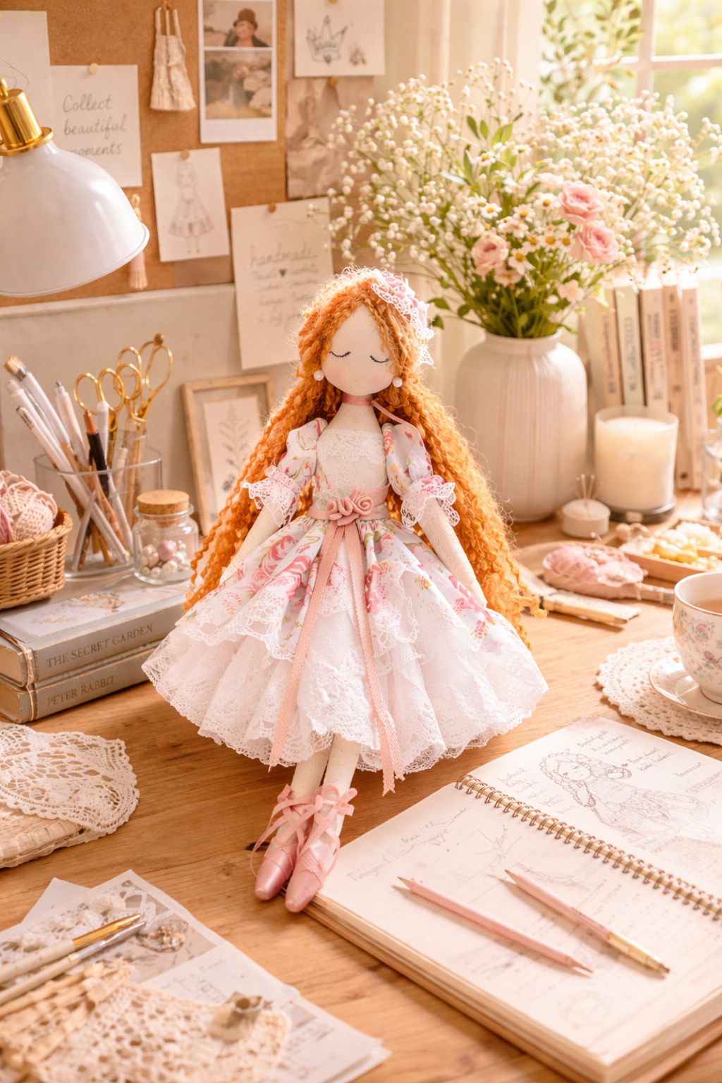 Velumi Bloomlace Heirloom Doll – Handcrafted Floral Lace Princess Decor